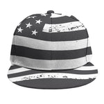 Grey And White American Flag Print Snapback Cap