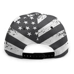 Grey And White American Flag Print Snapback Cap