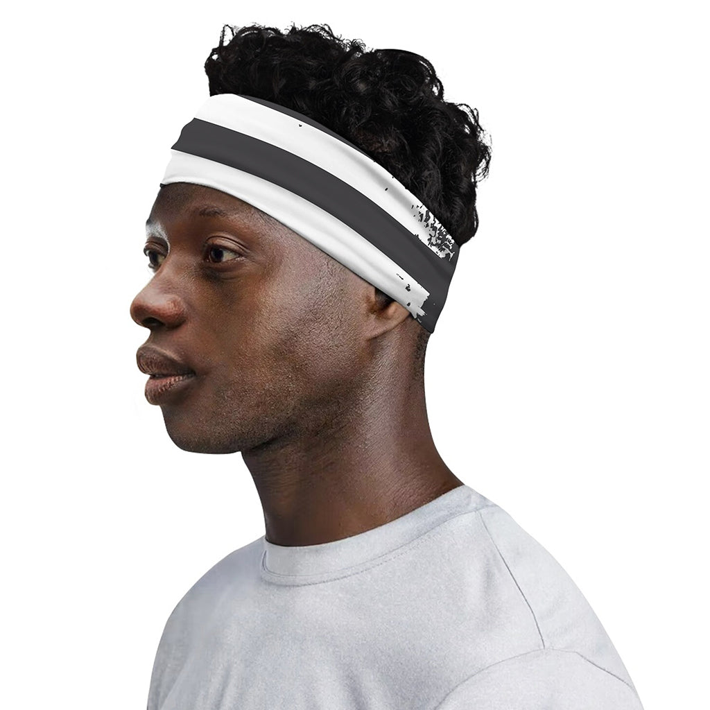 Grey And White American Flag Print Sports Headband
