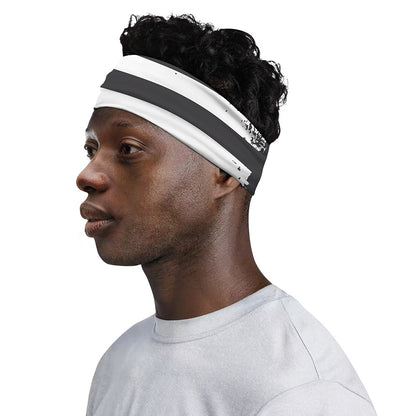 Grey And White American Flag Print Sports Headband