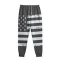 Grey And White American Flag Print Sweatpants