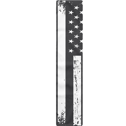 Grey And White American Flag Print Table Runner
