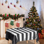 Grey And White American Flag Print Tablecloth