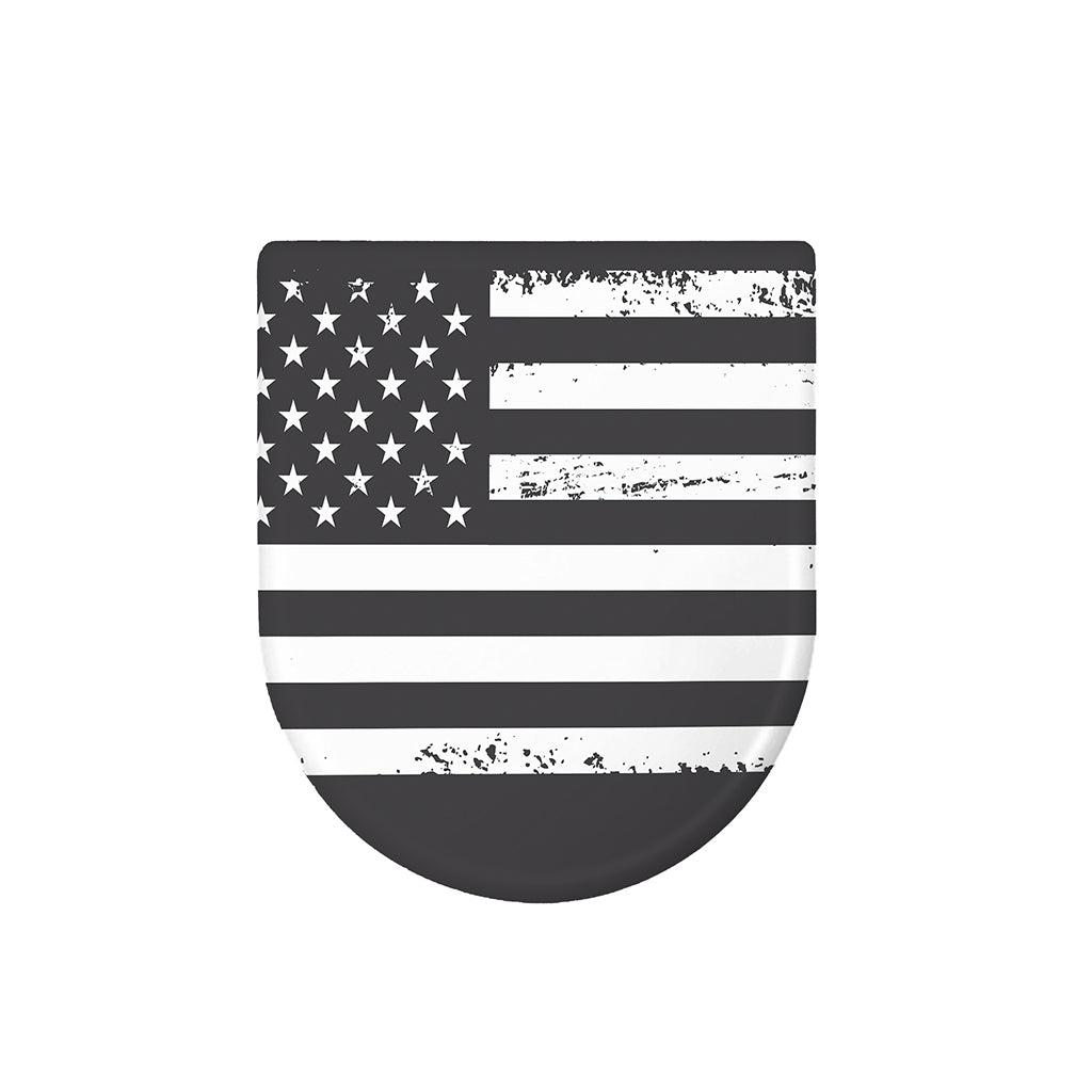Grey And White American Flag Print Toilet Lid Cover