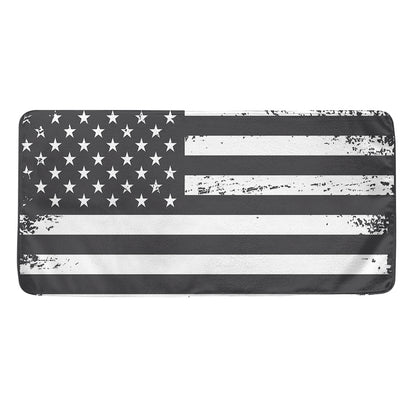 Grey And White American Flag Print Towel