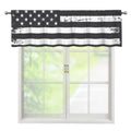 Grey And White American Flag Print Window Valance