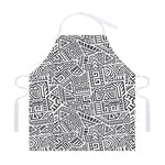 Grey And White Aztec Pattern Print Adjustable Apron