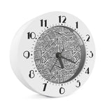 Grey And White Aztec Pattern Print Alarm Clock
