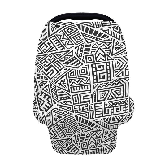 Grey And White Aztec Pattern Print Baby Seat Cover