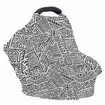 Grey And White Aztec Pattern Print Baby Seat Cover