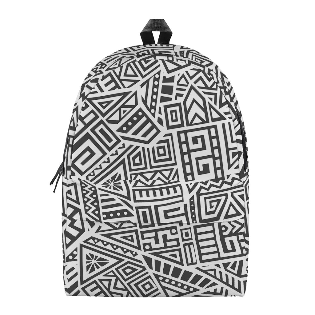 Grey And White Aztec Pattern Print Backpack