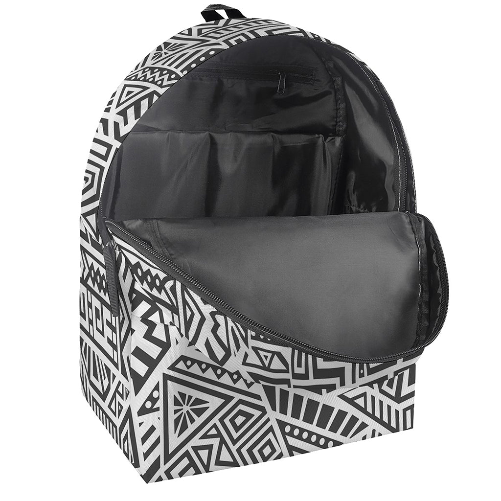 Grey And White Aztec Pattern Print Backpack