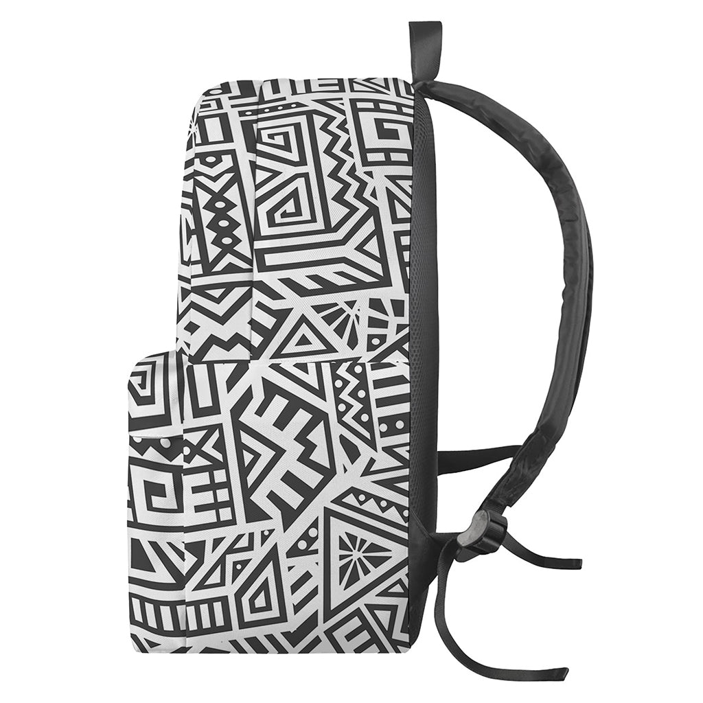 Grey And White Aztec Pattern Print Backpack