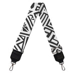 Grey And White Aztec Pattern Print Bag Strap