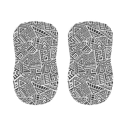Grey And White Aztec Pattern Print Bar Stool Covers