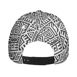 Grey And White Aztec Pattern Print Baseball Cap