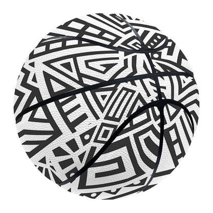 Grey And White Aztec Pattern Print Basketball