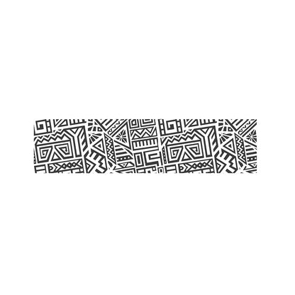 Grey And White Aztec Pattern Print Bed Runner