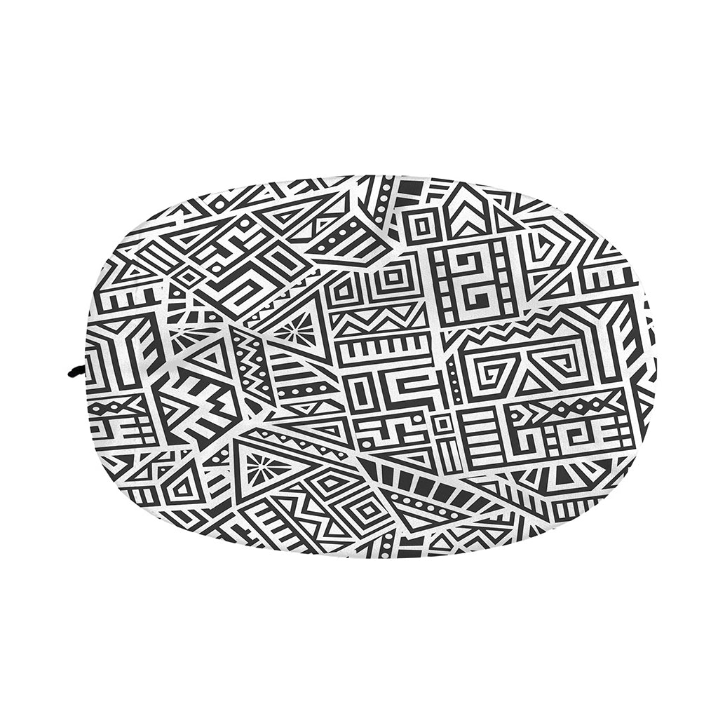 Grey And White Aztec Pattern Print Car Side Mirror Covers