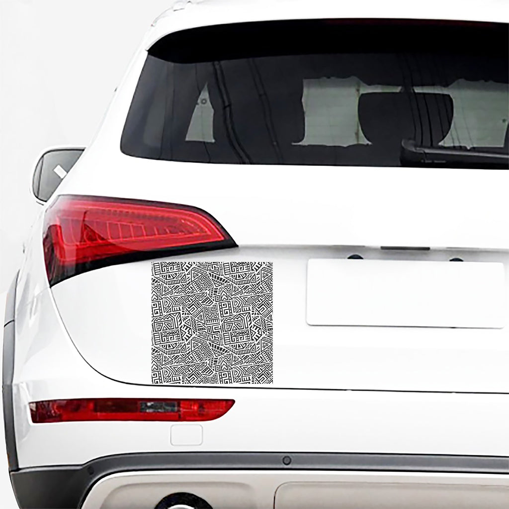 Grey And White Aztec Pattern Print Car Sticker