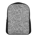Grey And White Aztec Pattern Print Casual Backpack