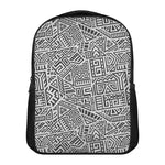 Grey And White Aztec Pattern Print Casual Backpack