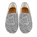 Grey And White Aztec Pattern Print Casual Shoes