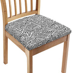 Grey And White Aztec Pattern Print Chair Cushion Cover