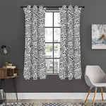 Grey And White Aztec Pattern Print Curtain