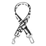 Grey And White Aztec Pattern Print Dog Seat Belt