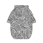 Grey And White Aztec Pattern Print Dog Zip Up Hoodie