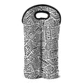 Grey And White Aztec Pattern Print Double Neoprene Wine Tote