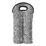 Grey And White Aztec Pattern Print Double Neoprene Wine Tote