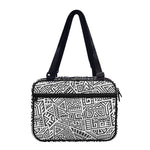 Grey And White Aztec Pattern Print Double Strap Bible Bag