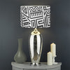 Grey And White Aztec Pattern Print Drum Lamp Shade