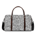 Grey And White Aztec Pattern Print Duffel Bag