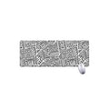 Grey And White Aztec Pattern Print Extended Mouse Pad