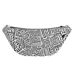 Grey And White Aztec Pattern Print Fanny Pack