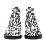 Grey And White Aztec Pattern Print Flat Ankle Boots