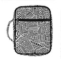 Grey And White Aztec Pattern Print Front Pocket Bible Bag