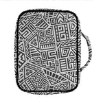 Grey And White Aztec Pattern Print Front Pocket Bible Bag