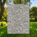 Grey And White Aztec Pattern Print Garden Flag