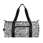 Grey And White Aztec Pattern Print Gym Bag