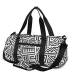 Grey And White Aztec Pattern Print Gym Bag