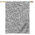 Grey And White Aztec Pattern Print House Flag
