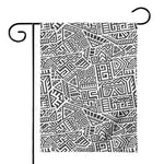Grey And White Aztec Pattern Print House Flag