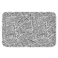Grey And White Aztec Pattern Print Indoor Door Mat