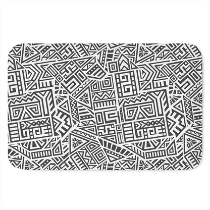 Grey And White Aztec Pattern Print Indoor Door Mat