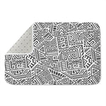 Grey And White Aztec Pattern Print Indoor Door Mat