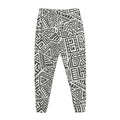Grey And White Aztec Pattern Print Jogger Pants